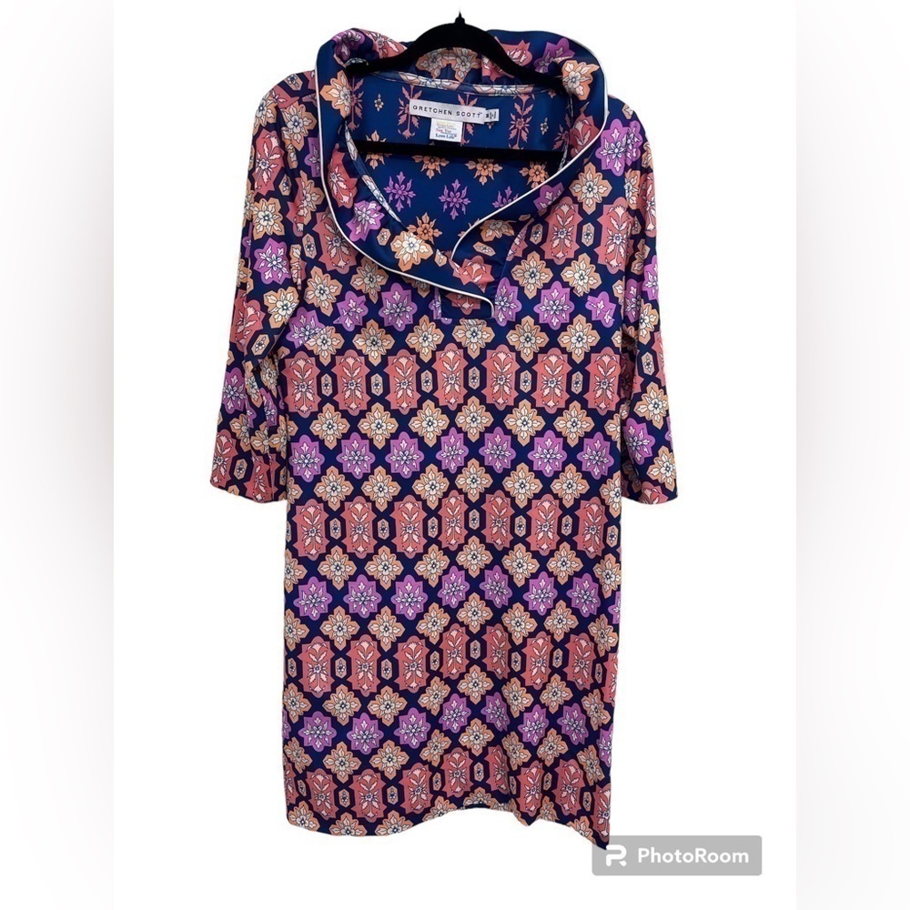 Gretchen SCOTT Jersey Ruffneck Dress size medium